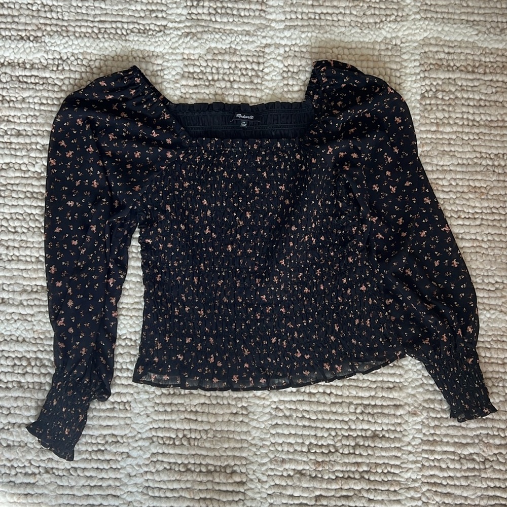 Madewell Smocked Floral Top - Picture 4 of 5
